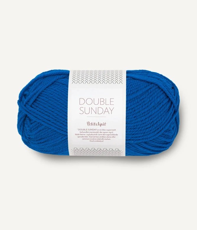 sandnes garn double Sunday by petiteknit yarn electric blue #6046