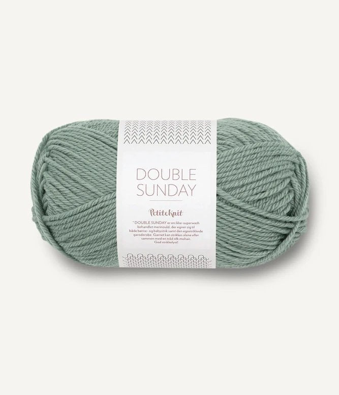 sandnes garn double Sunday by petiteknit yarn eucalyptus #8051