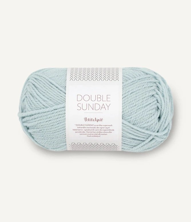 sandnes garn double Sunday by petiteknit yarn pale blue #5930