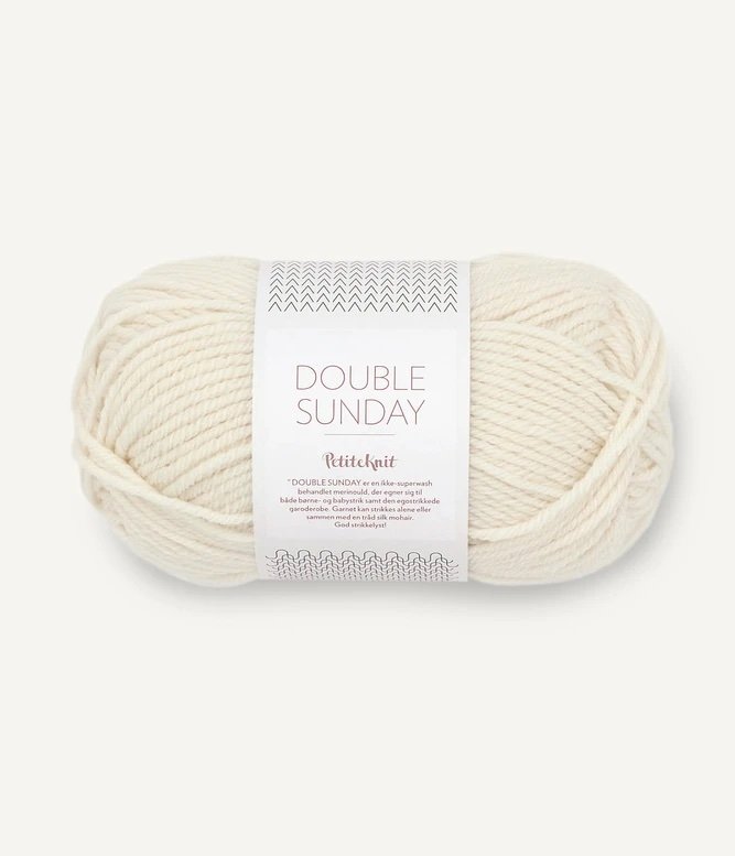 sandnes garn double Sunday by petiteknit yarn whipped cream #1012